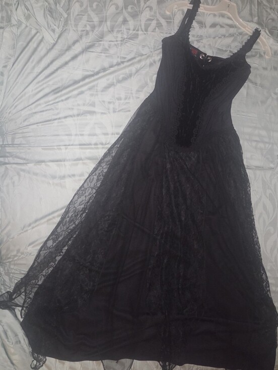 Tripp nyc Dresses & Skirts - Vintage 90s Goth Tripp NyC Maxi Corset  Dress Black Lace, Velvet, Princess Vamp